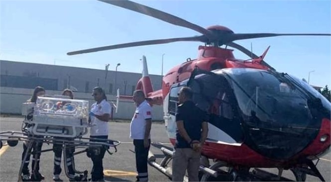 MERSİN'DE ERKEN DOĞAN 2 BEBEK, HELIKOPTER AMBULANSLA KONYA VE ANKARA'YA SEVK EDİLDİ