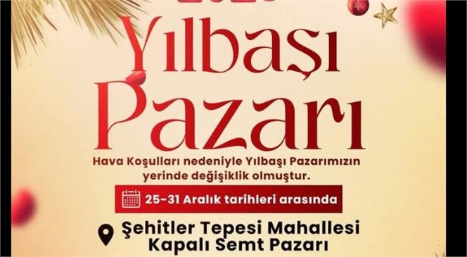 TARSUS'TA YILBAŞI PAZARI ŞEHİTLER TEPESİ'NDE KURULACAK